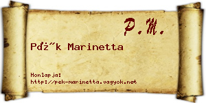 Pék Marinetta névjegykártya
